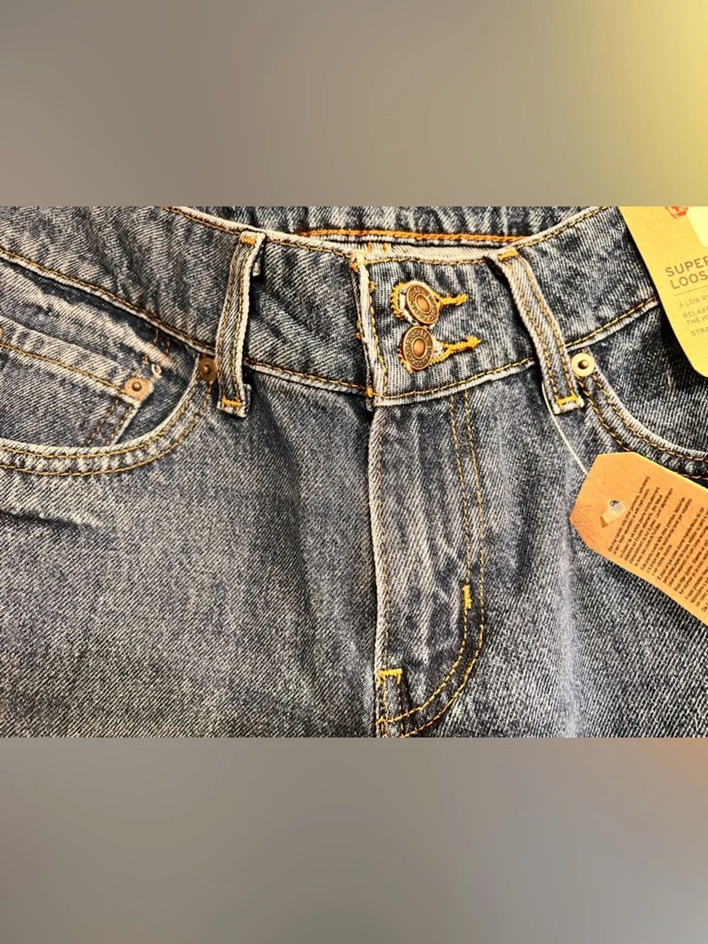 Levi's Superlow Loose Wide-Leg Jeans in Medium Blue Wash - Picture 4 of 8